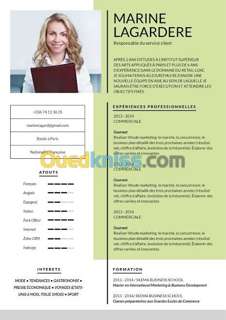 Conception de  CV  سيرة ذاتية  التصميم