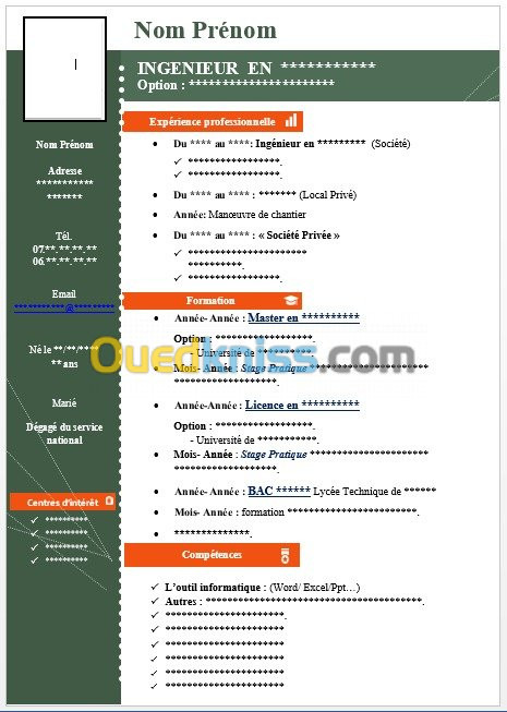 Saisie- CV ar/fr/An- Lettre Moti- Ppt