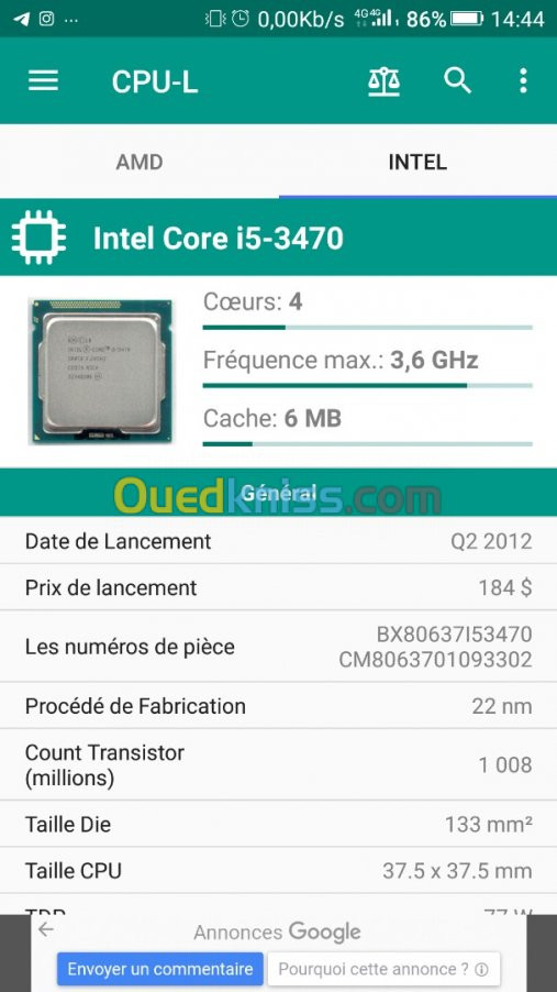 CPU i5 3470