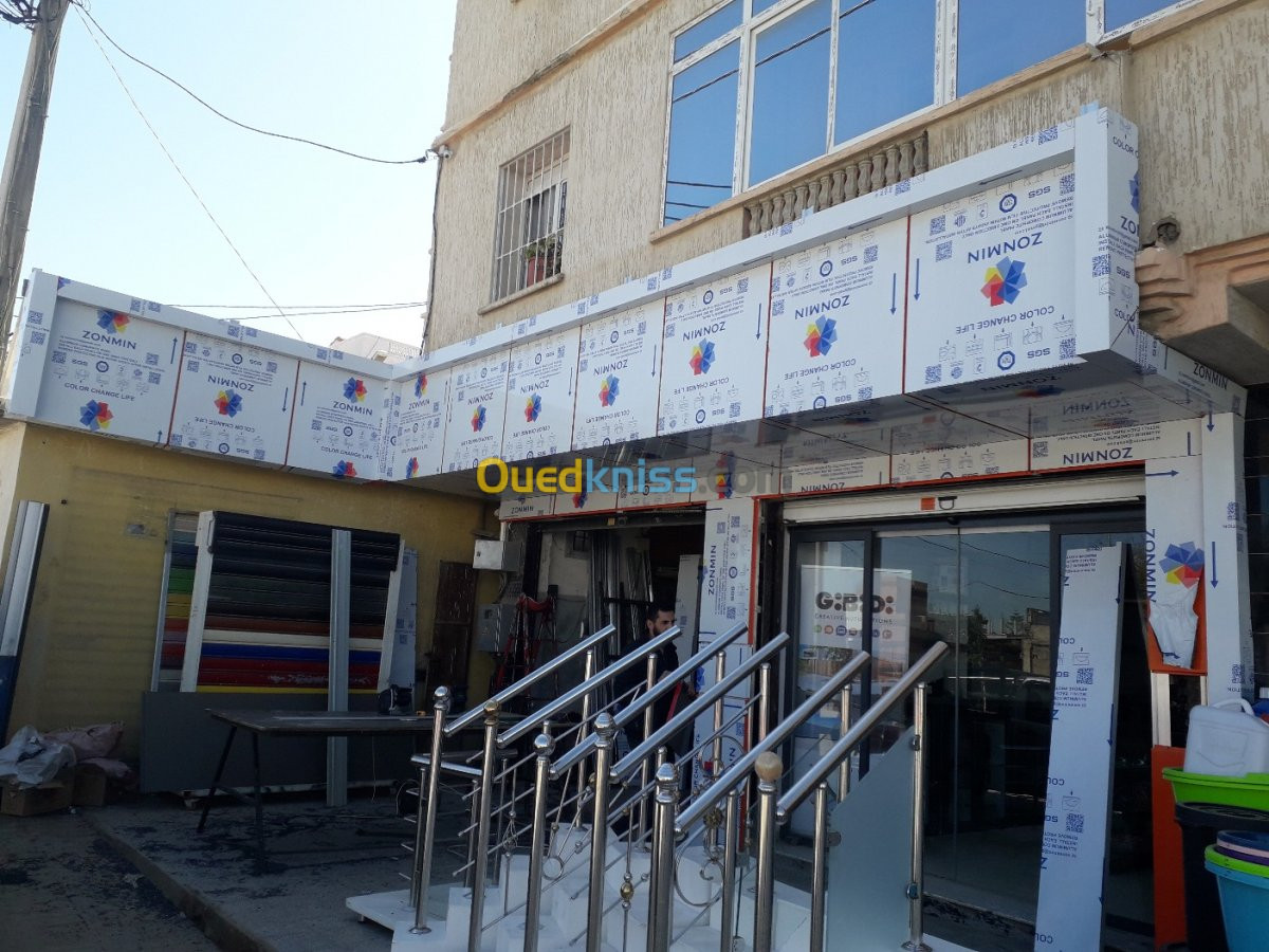 Habillage facade en allucobind +pub