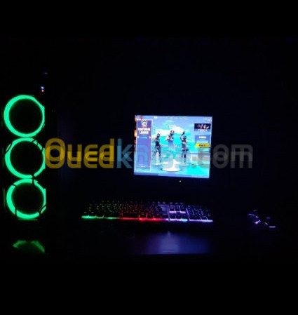 Pc gamer +ecren + souris gaming + casq