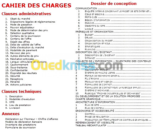 Cahier de charge 