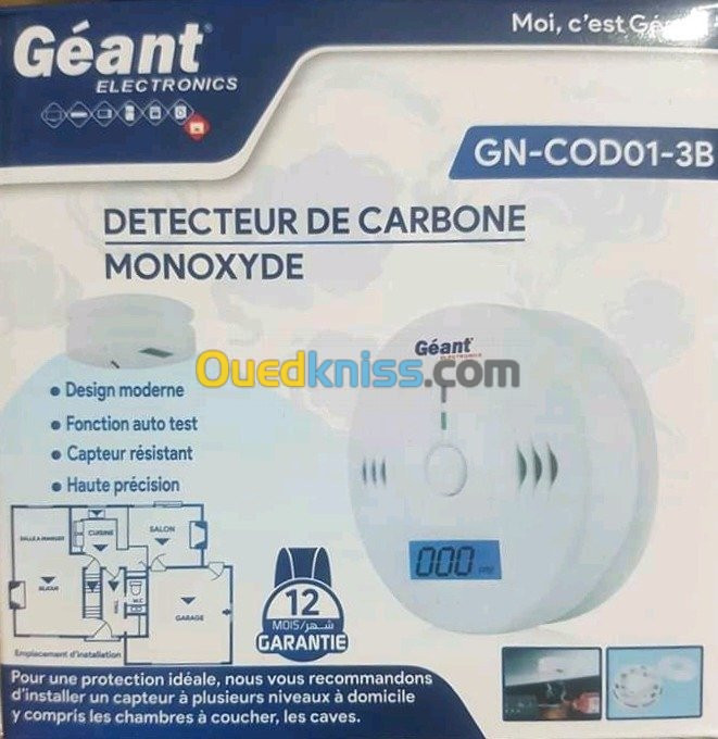 Détecteur de gaz carbon CO Géant