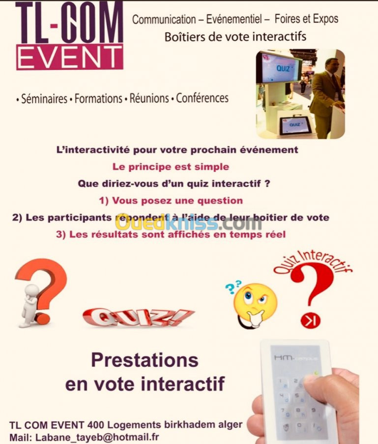 Boîtiers de votes interactif quiz