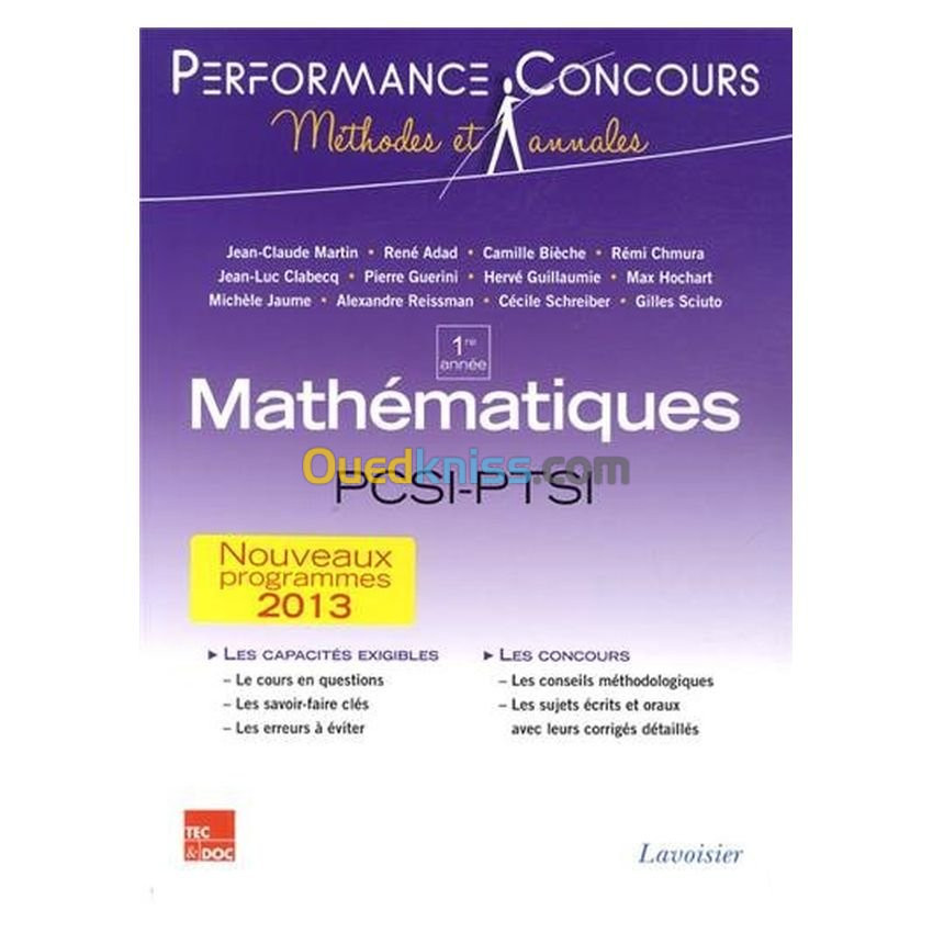 Mathématiques 1re année PCSI-PTSI (collection Performance Concours)