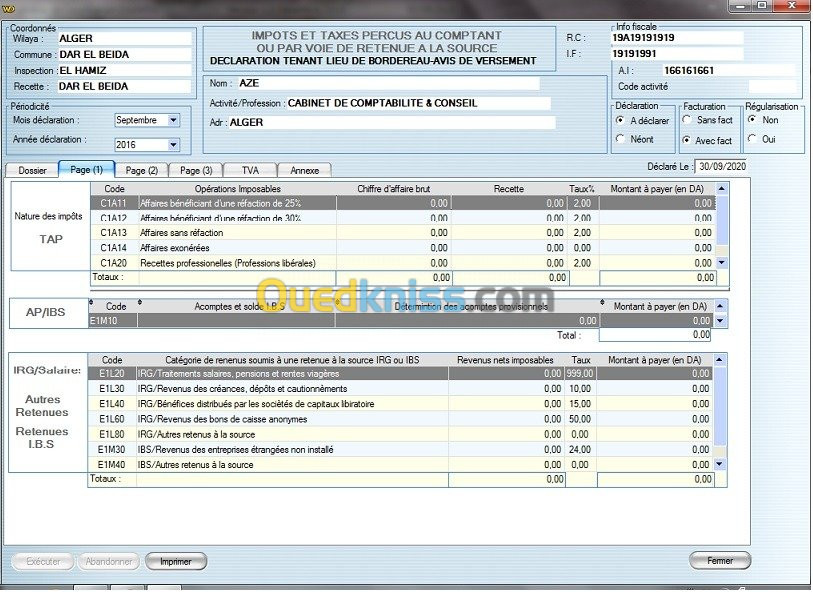 Logiciel de gestion G50