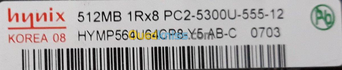 RAM DDR2 1G + 500 Mo