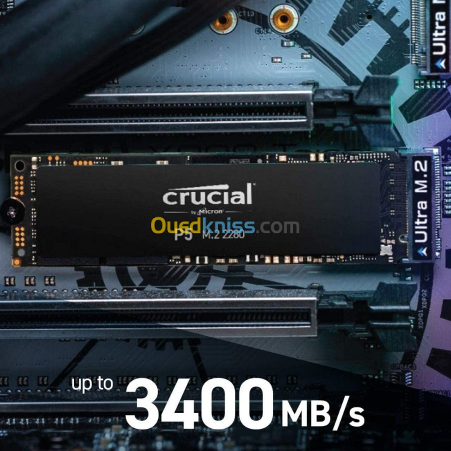Disque dur SSD interne CRUCIAL 1To P2 3D NAND NVMePCIe M.2
