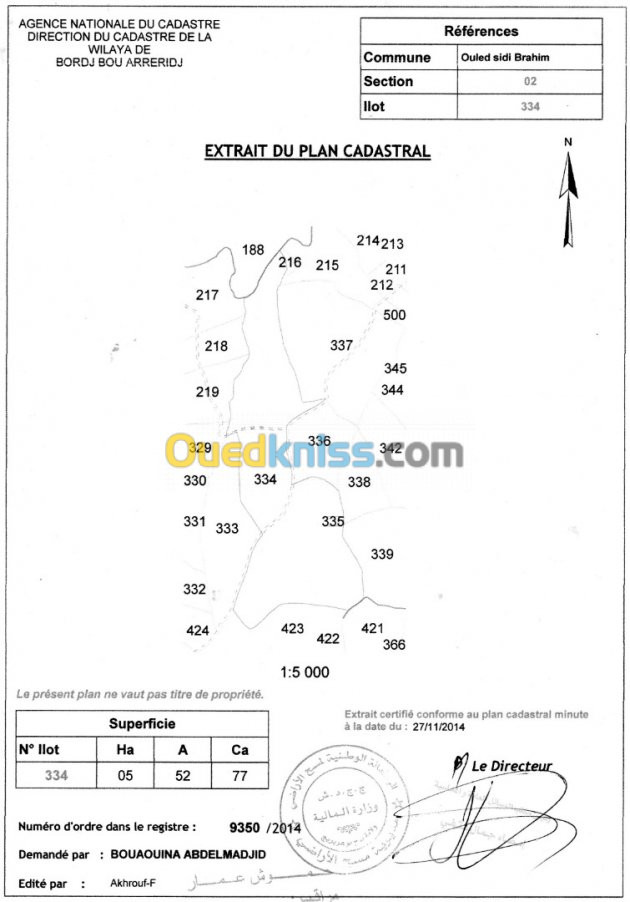 Location Terrain Bordj bou arreridj Ouled sidi brahim