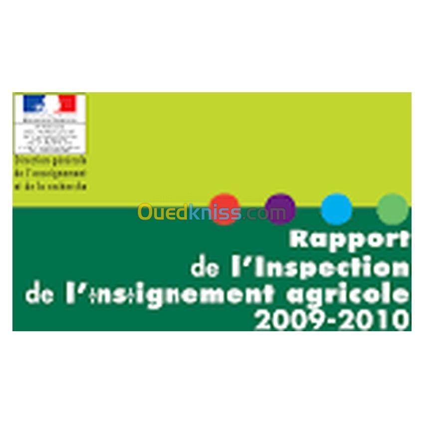 Rapport de l'Inspection de l'Enseignement Agricole 2007-2008