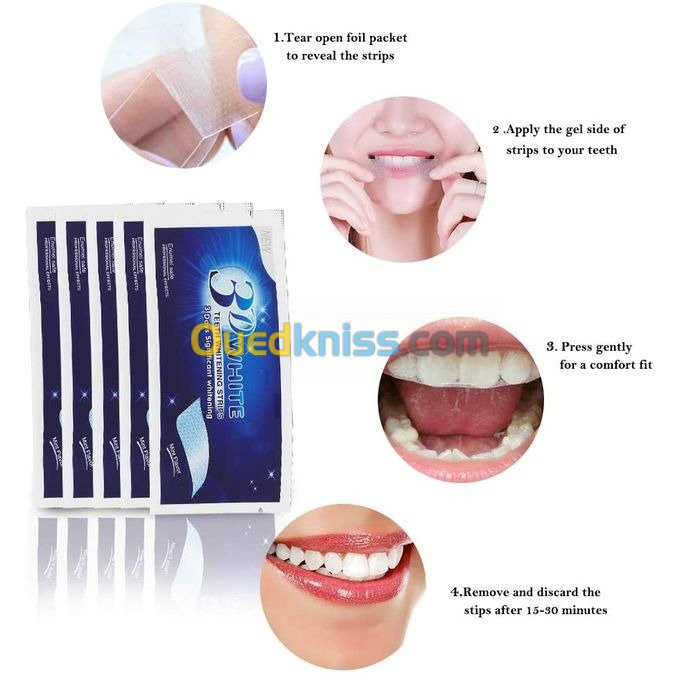 3D White Teeth Whitening Strips (Bande