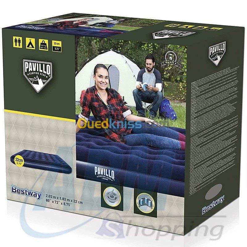 Matelas gonflable camping 203 x 183 x 22 cm -2 places 