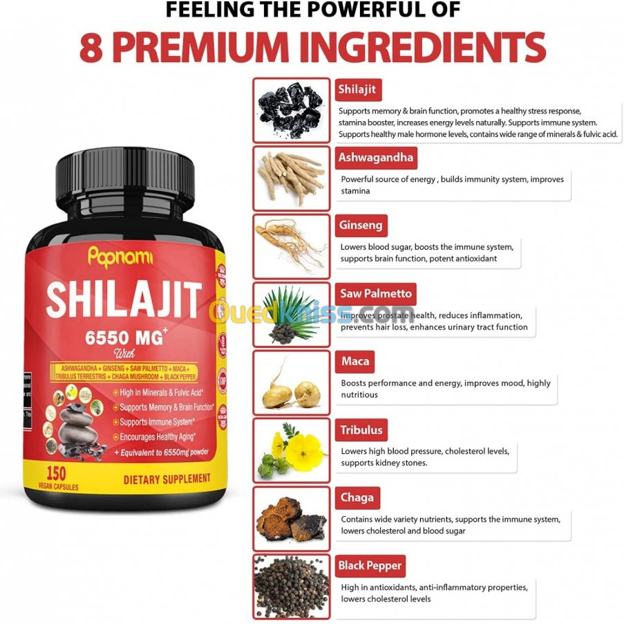 Shilajit En Capsules 6550mg 