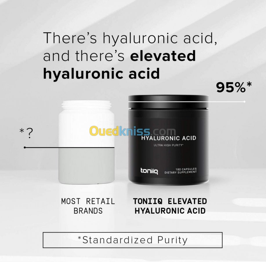 Acide Hyaluronique Ultra Pure A 95% - 180 Capsules