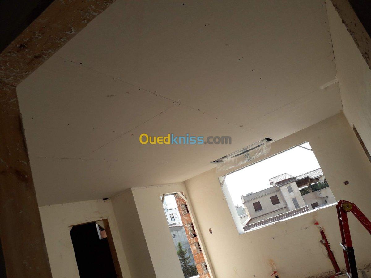  faux plafond cloison décor meuble tv 