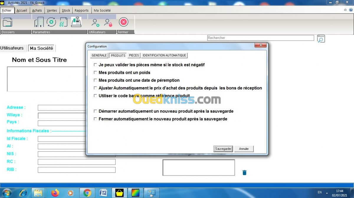 Logiciel Gestion Commerciale et Stock Complet FA_Gstock