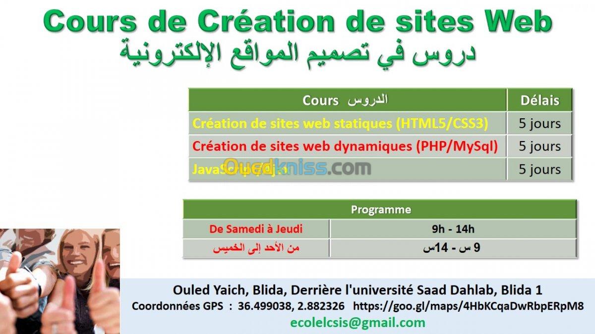 Cours de création de sites web