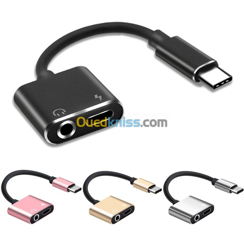 Adaptateur USB C vers Jack 3,5mm Supporte Audio + Charge Rapide iPad Pro  Air 2022 Samsung S23 Xiaomi - Alger Algérie