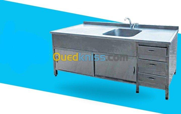 Paillasse avec bac de Lavage inox