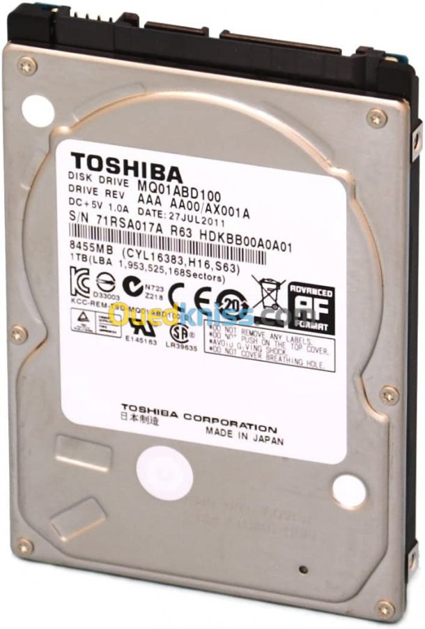 DISQUE DUR INTERNE HDD TOSHIBA 1TO