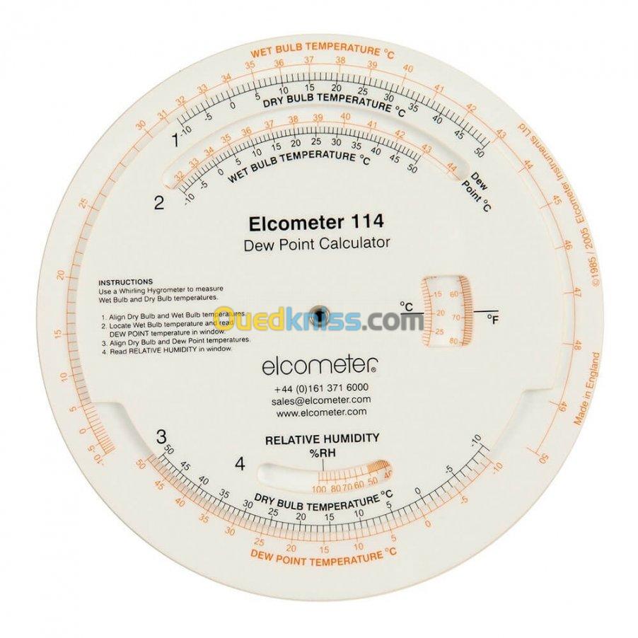 Calculateur de point de rosée Elcomete