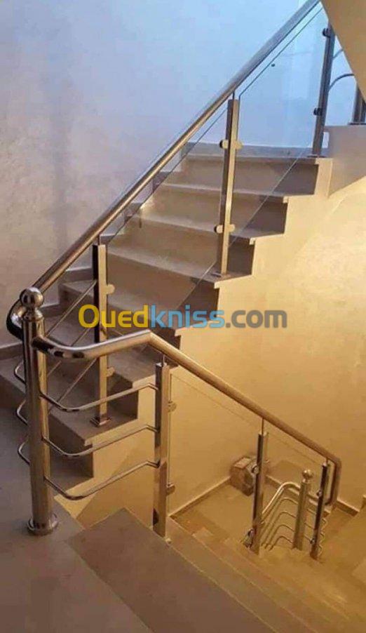 Réalisation des Rampe d'escalier inox