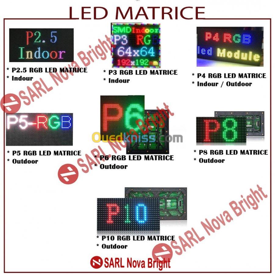 LED MATRICE P2.5, P3, P4, P5, P6, P8, P10