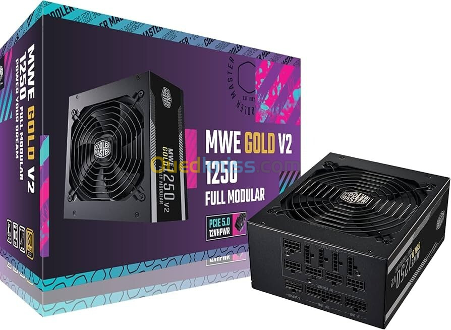 ALIMENTATION COOLER MASTER MWE GOLD 1250 W V2 -  MODULAIRE 80 PLUS GOLD - ATX 3.0 - PCI-E 5.0