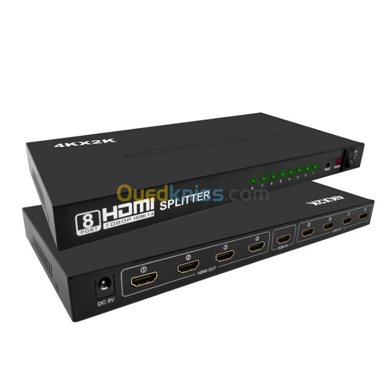 HDMI SPLITTER HDTV 8 PORTS - COMPATIBLE HDMI 1.4 1080P FHD