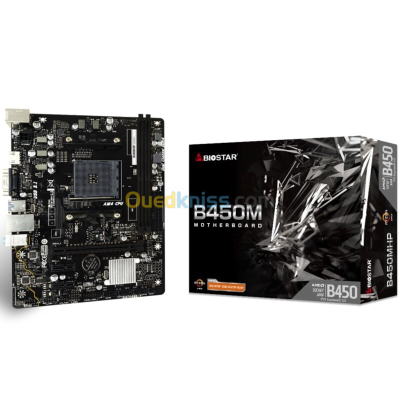 CARTE MERE BIOSTAR B450M MOTHERBOARD - AM4 DDR4 3200 OC - AMD B450 - USB 3.2 - MICRO ATX