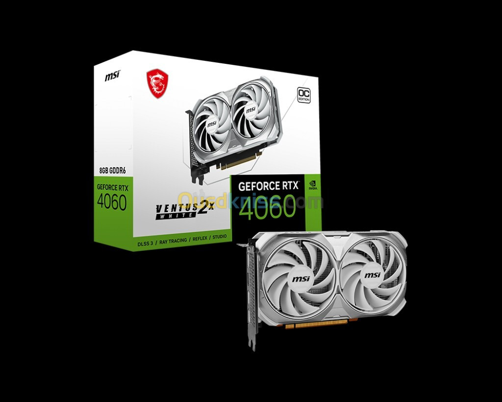 CARTE GRAPHIQUE MSI VENTUS RTX 4060 X2 8GB OC WHITE EDITION