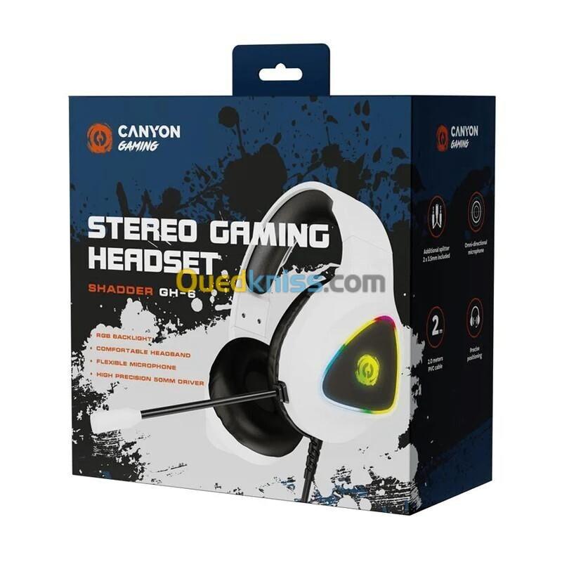 CASQUE CANYON GH-6W / WHITE GAMING RGB