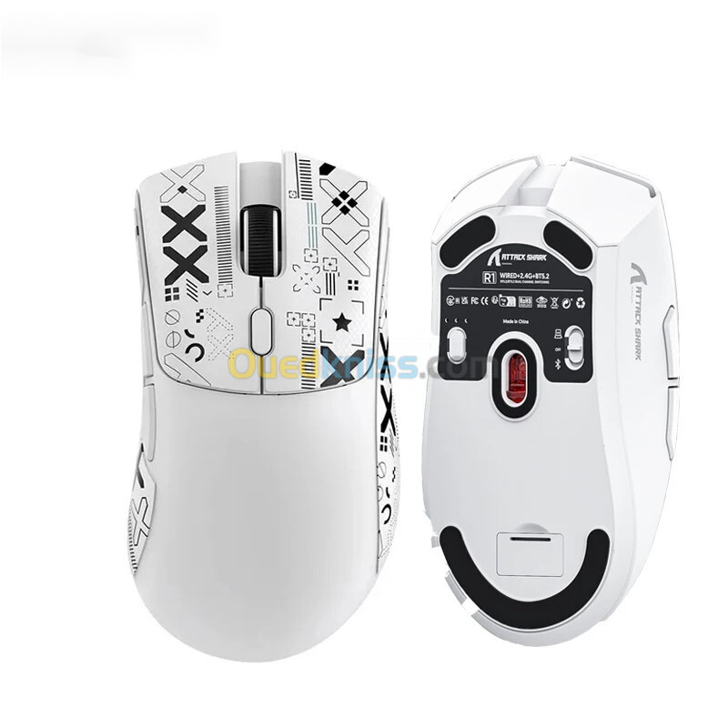 SOURIS GAMING SANS FIL ATTACK SHARK R1 59G SUPERLIGHT 3311 GAMING SENSOR BLUETOOTH/2.4G/WIRED