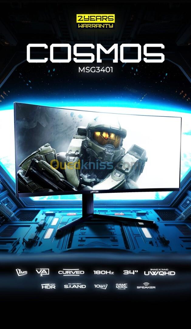 ECRAN GAMING MATOS 34" 2K 1440P COSMOS MSG3410 180Hz CURVED VA 1ms