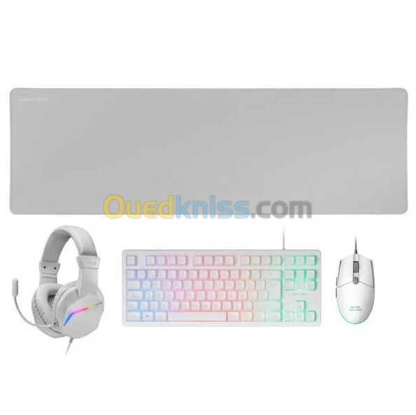 COMBO 4IN1 MARS GAMING CLAVIER - SOURIS - TAPIS DE SOURIS - CASQUE MCP-RGB3W WHITE