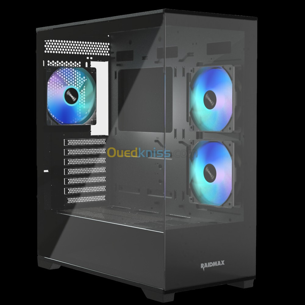  BOITIER RAIDMAX I801 BLACK - MID TOWER, VERRE TREMPÉ, ATX