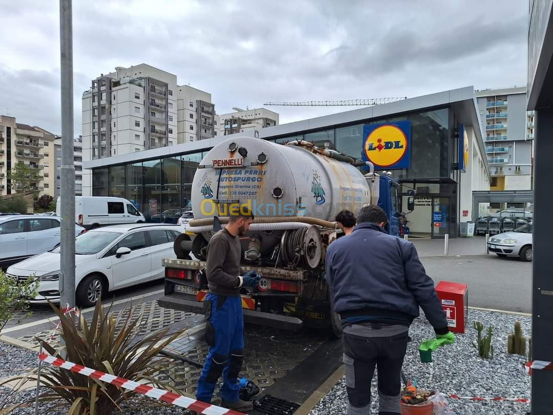 Camion vidange débouchage canalisation 