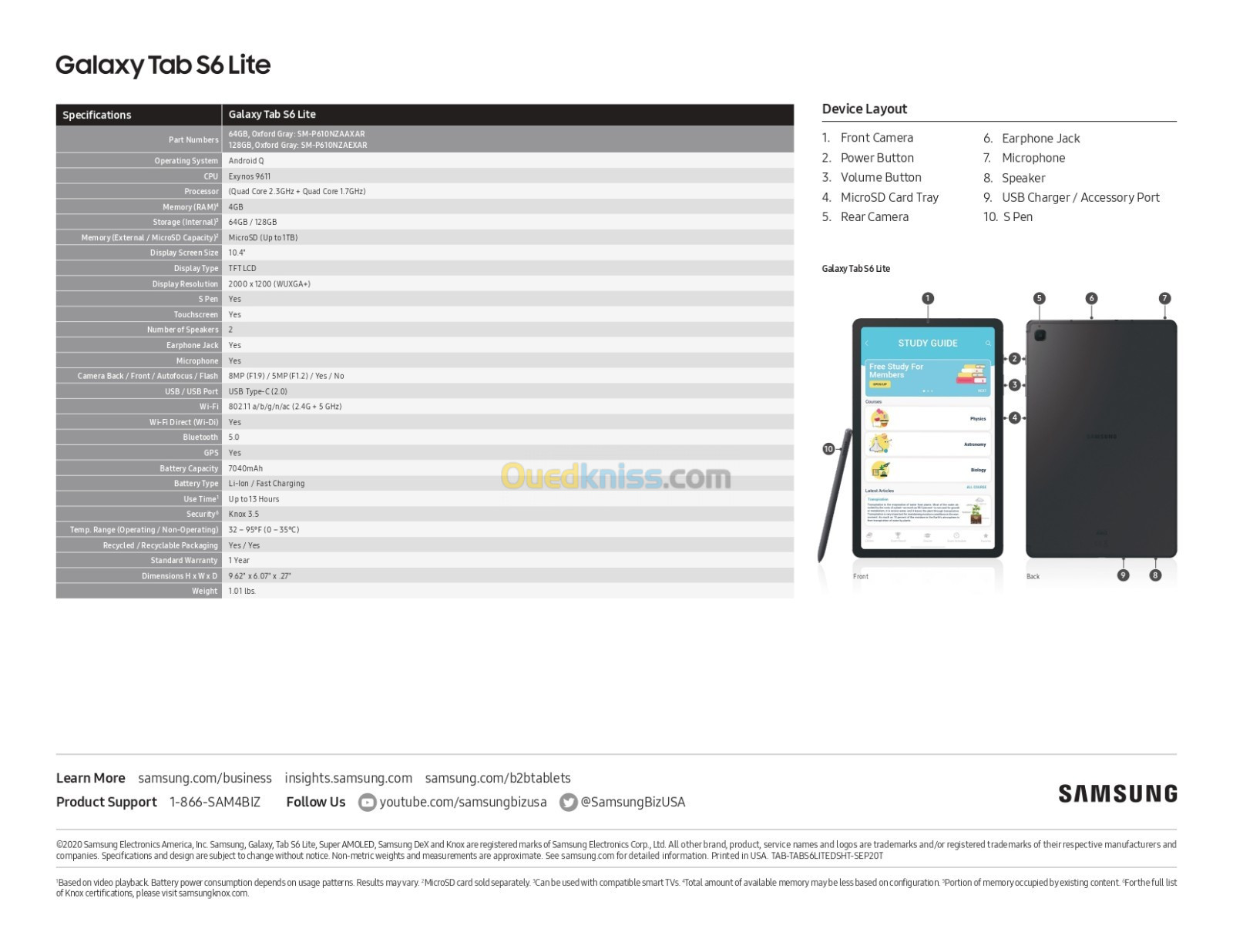 SAMSUNG Galaxy Tab 6 LITE Stylo
