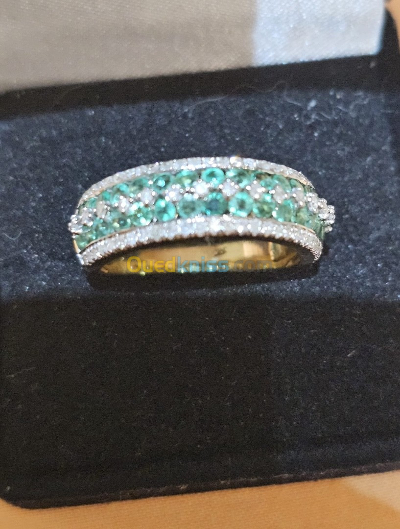 Bague émeraude et Diamant 