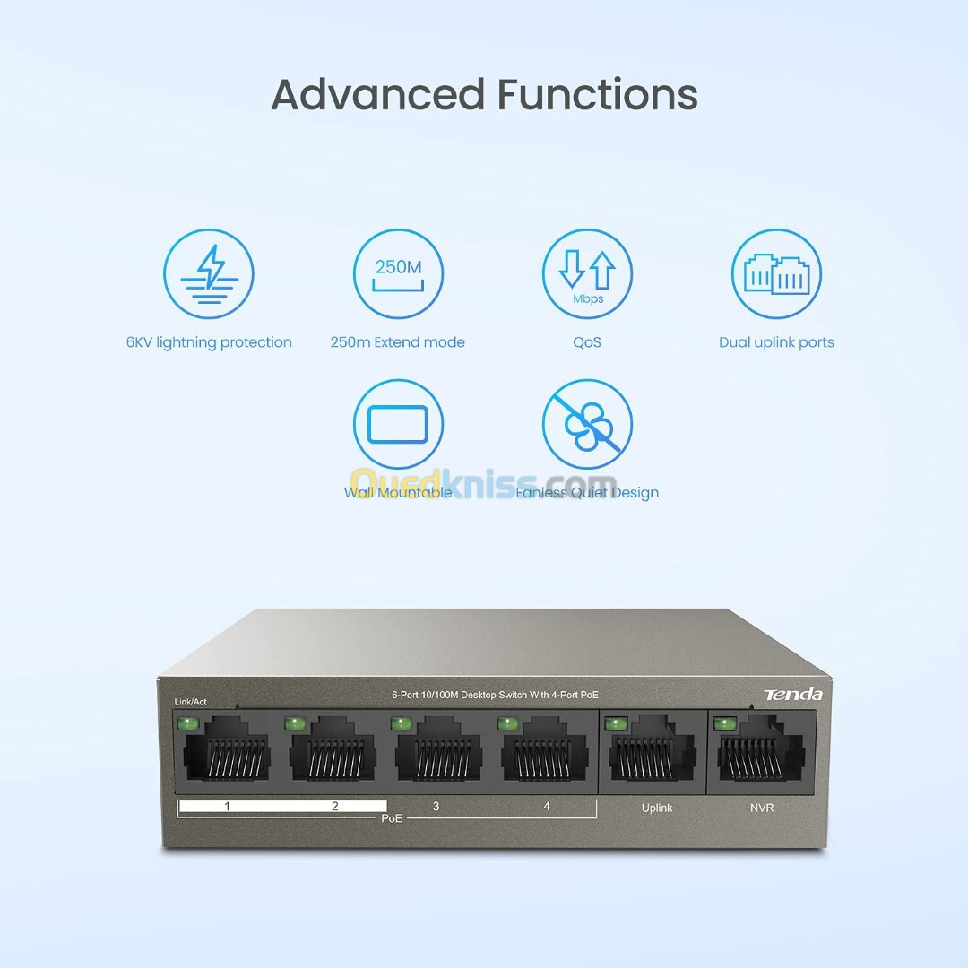 Tenda TEG1105PD, 5 Port Gigabit PoE Switch with 5 PoE Ports