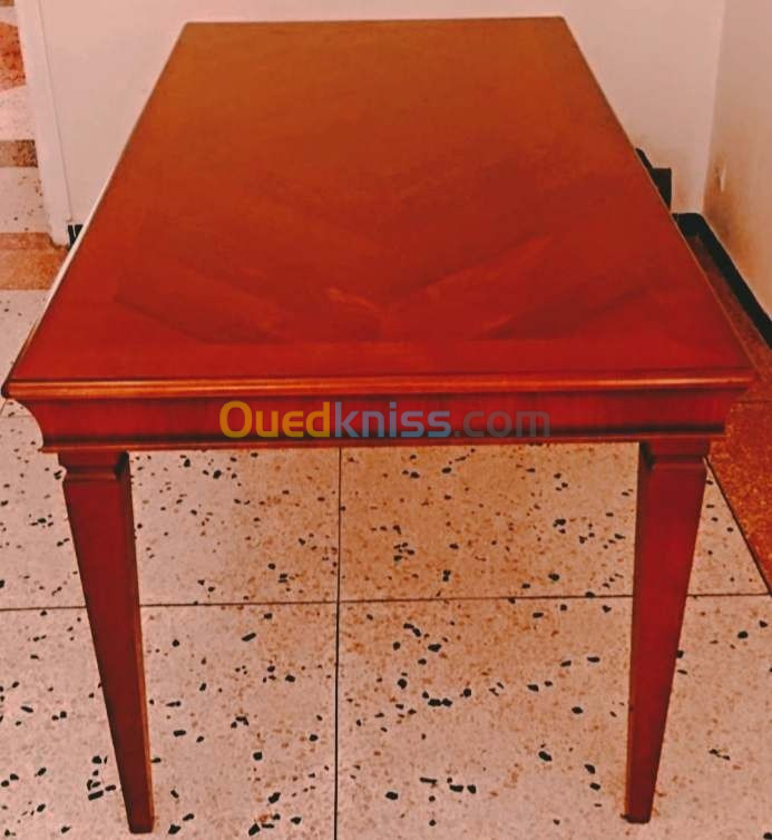 Table salles à manger italienne bois hêtre massif de luxe sans chaises 180cm/90cm