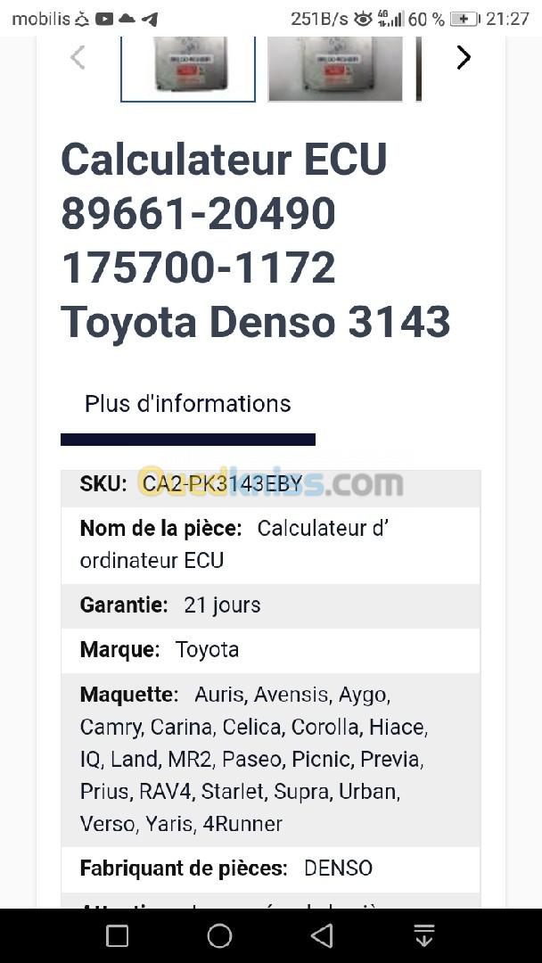 Mémoire Toyota Carina  .avensise .Rav 4