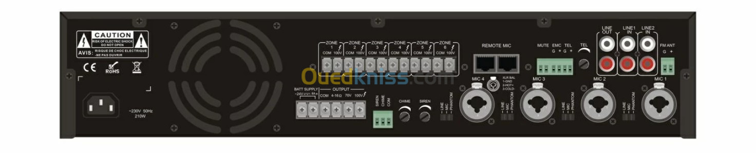 Amplificateur Mixeur 6 Zones avec Mp3 ITC TI-2406S