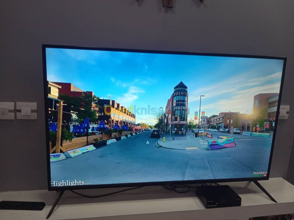 Smart TV, 50 pouce, 4K + Demo icone pro + Assiette parabole pour + 4 Têtes