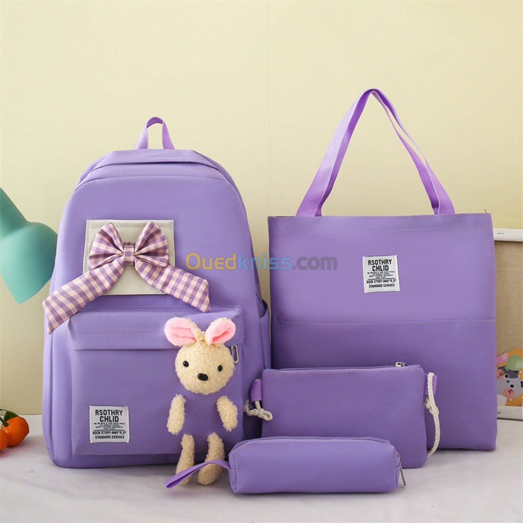 Ensemble Sac a dos Kawaii 4 pieces joli sac a dos lapin pour la rentrer scolaire Blida Blida Ouedkniss Algerie