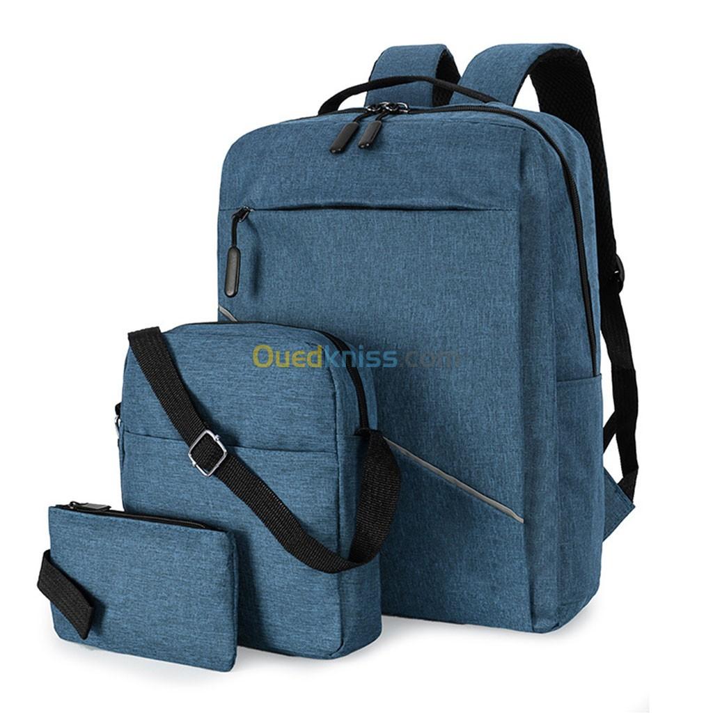 Sac à Dos Multifonctionnel 3Pcs Sortie USB Emplacement PC Portable