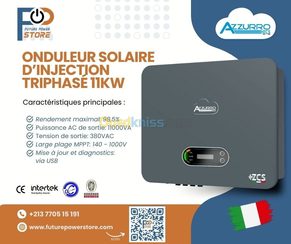 Onduleur solaire d'injection triphasé 11kw 