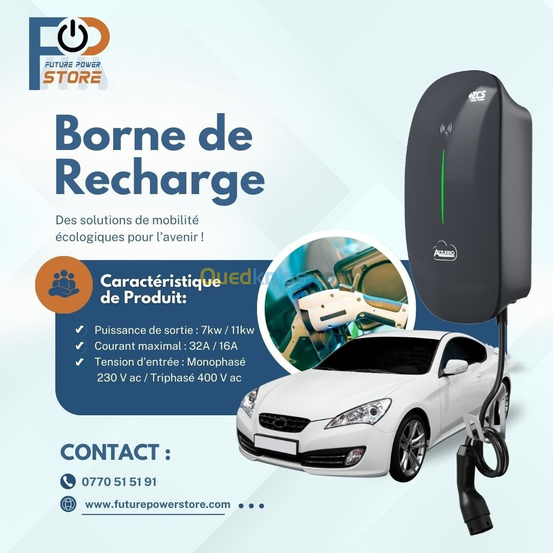 Borne de Recharge Véhicule Électrique 7kw & 11kw