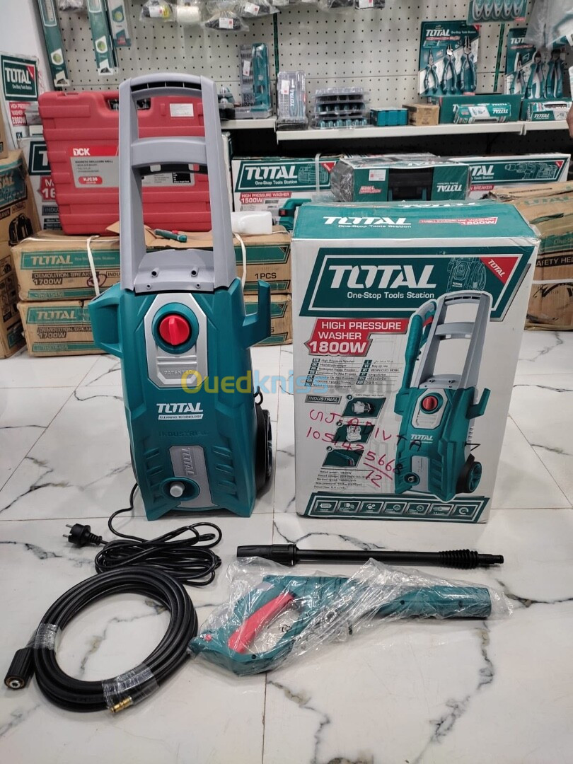 Total Tools Nettoyeur à Haute Pression Multifonction 1800W 150Bar TGT11356