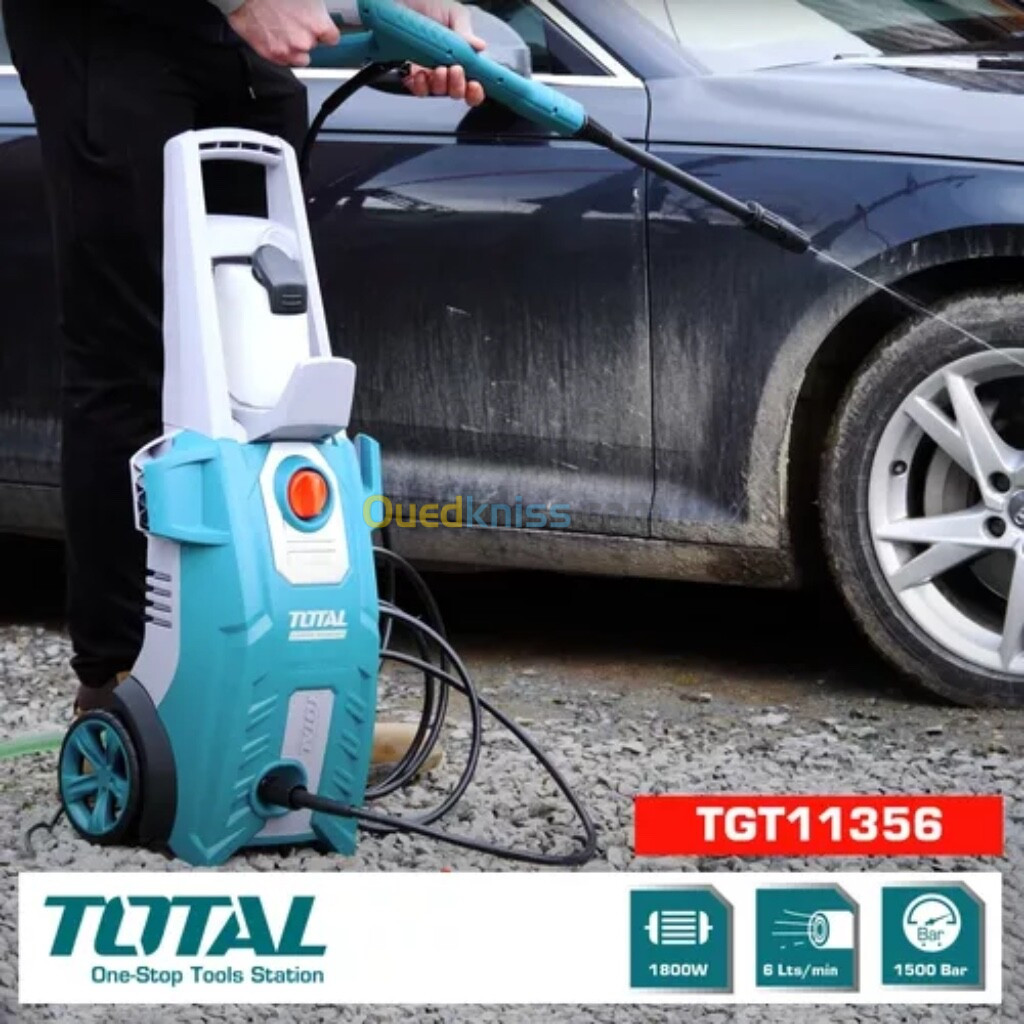 Total Tools Nettoyeur à Haute Pression Multifonction 1800W 150Bar TGT11356